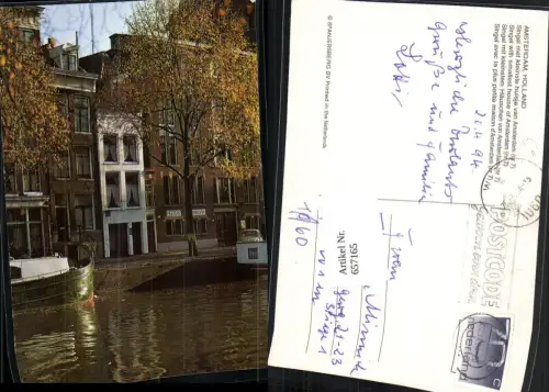 657165,Amsterdam Holland Singel mit kleinstem Häuschen i. Amsterdam Nederlands