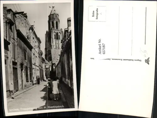 657187,Foto Ak Arnhem Trompetsteeg met St Eusebiuskerk Nederlands