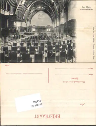 713760 Den Haag Interieur Rittersaal Ridderzaal