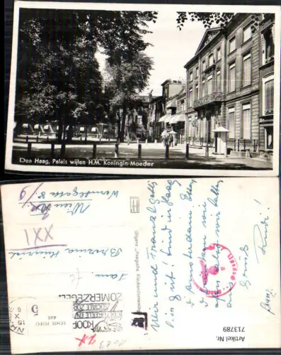 713789 Den Haag Paleis Konigin Moeder Feldpost Brezina Heinrich Wien