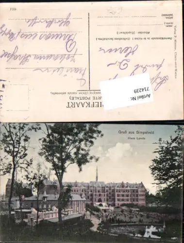 714239 Simpelveld Haus Loreto Limburg K.D. Feldpost Pirmasens