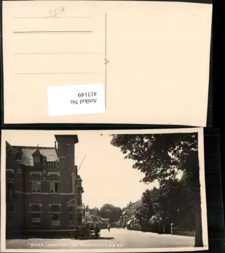 413149,Netherlands Baarn Laanstraat met Raadhuis Rathaus Straßenansicht