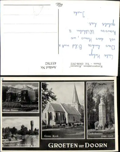 433782,Netherlands Doorn Grote Kerk Kirche Huize Schloss Zwembad Mehrbildkarte
