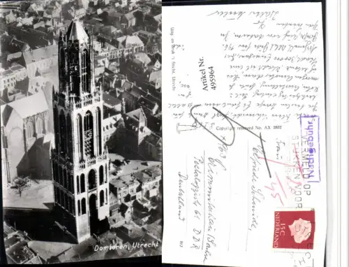 495964,Netherlands Utrecht Domtoren Turm Nachgebühr Stempel