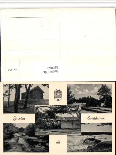 510060,Netherlands Soest Soestduinen Landschaft Hütte Mehrbildkarte