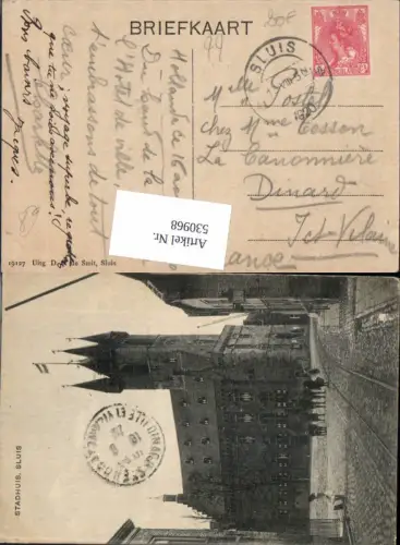 530968,Netherlands Sluis Stadhuis Straßenpartie Zeeland