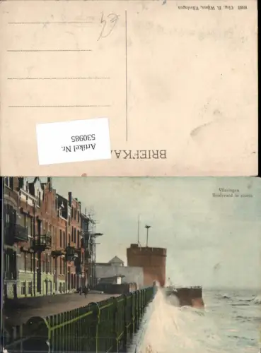 530985,Netherlands Vlissingen Boulevard Storm Sturm Meer Brandung Zeeland