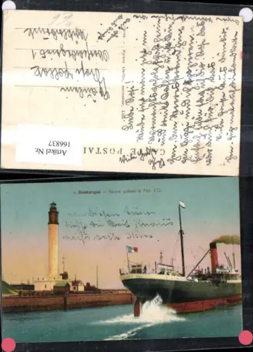 166837,Dunkerque Navire quittant le Port E C Schiff Dampfer Leuchtturm
