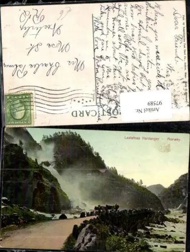 97589,Laatefoss Hardanger Norway Ansicht Kutsche