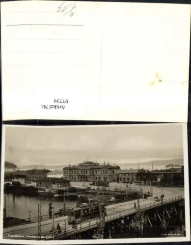 97739,Trondheim Jernbanestasjonen Hafen Strassenbahn Brücke