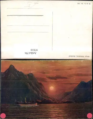 97810,Norge Mitnattsol Nordland Ansicht Dampfer Berge