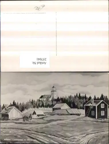257041,Künstler AK O. Maidanjuk Kolasen Lappkapellet Kirche
