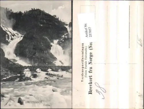 257057,Odda Laatefosen Wasserfall Brücke