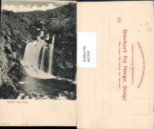 442395,Norway Ulafos ved Otta Wasserfall