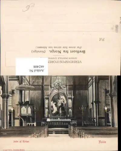 442408,Norway Molde Indre af Kirken Kirche Innenansicht pub Stengel e Co