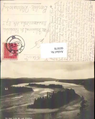 603078,Foto Ak Vy över Lule äle vid Edefors Norway