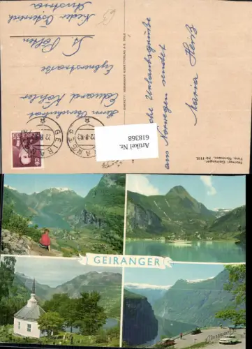 618368,Mehrbild Ak Geiranger Kirche Schiff Fjord Norway