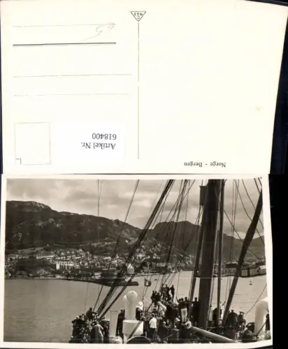 618400,Foto Ak Norge Bergen Ansicht Segelschiff Schiff Norway