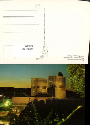 636399,Oslo Radhuset The City Hall b. Nacht Norway