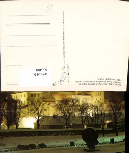 636400,Oslo Akershus Festning og Slott Akershus fortress and castle Winter b. Nacht Norway