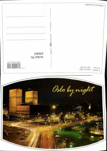 636403,Oslo by night The City Hall Norway