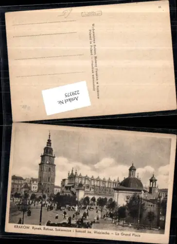 229375,Krakow Krakau Rynek Ratusz Platz Turm Kirche