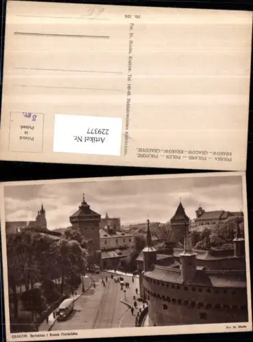 229377,Krakow Krakau Barbakan i Brama Florianska