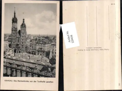 229438,Krakau Krakow Marienkirche Kirche v. d. Tuchhalle gesehen