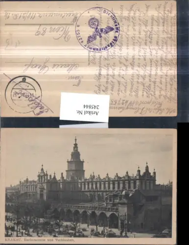 245844,Krakau Rathausturm u. Tuchlauben Feldpost Nr. 42755 B
