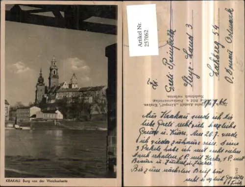 257062,Krakow Krakau Burg von d. Weichselseite Türme