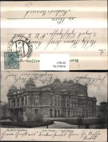 287067,Krakow Krakau Teatr Miejski Stadt-Theater Gebäude
