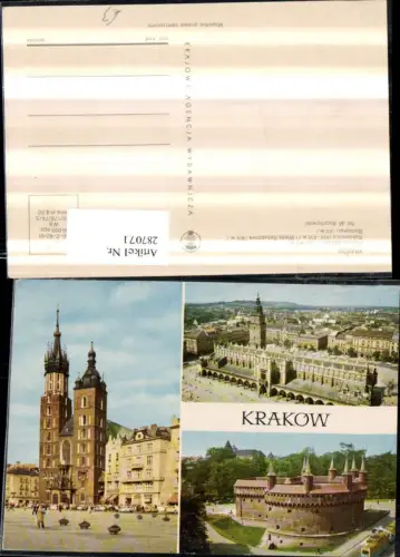 287071,Krakow Krakau Teilansicht Rathaus Kirche Burg Mehrbildkarte