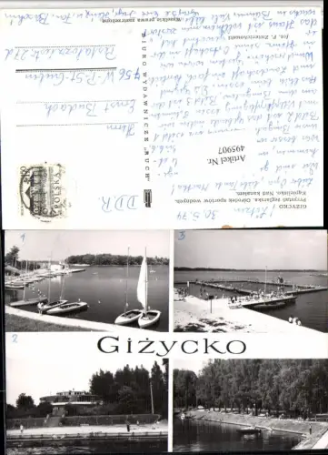 495907,Poland Gizycko Przystan zeglarska Boote Ufer Mehrbildkarte