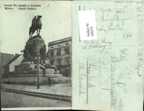 546279,Poland Krakau Krakow Jagiello Denkmal K.K. Feldpost Eisenbahnkompagnie Eisenbahn