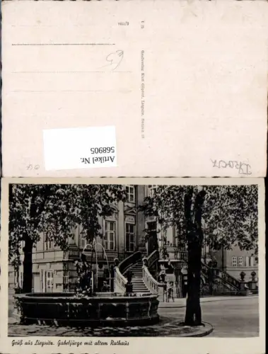 568905,Legnica Liegnitz Gabeljürge m. Altem Rathaus Brunnen