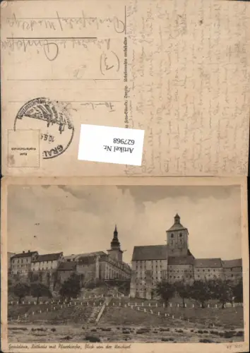 627968,Graudenz Grudziadz Rathaus m. Pfarrkirche Blick von der Weichsel Poland