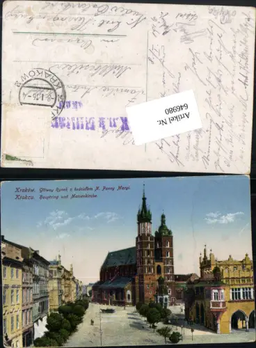 646980,Krakau Krakow Hauptring Ring Marienkirche Feldpost n. Ossarn Herzogenburg