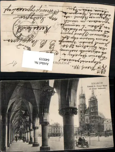 649319,Krakow Krakau Kosciol N. Panny Maryi od strony Sukiennic Poland