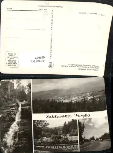 657037,Mehrbild Ak Szklarska Poreba Wasserfall Bus Reisebus Poland