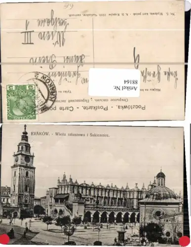 88164,Krakau Krakow Marktplatz 1910