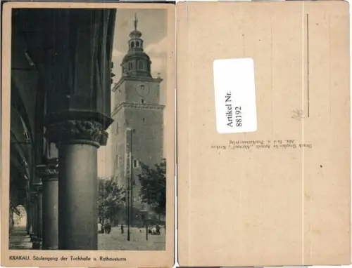 88192,Krakau Krakow Säulengang Rathaus Tuchhalle