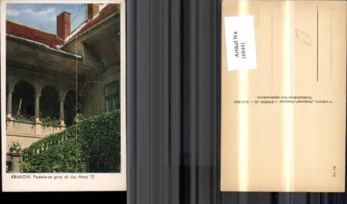 168441,Krakow Krakau Podworze przy ul sw Anny 12 Gebäude Säulengang