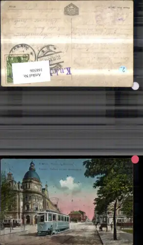 168506,Krakow Krakau Posthaus Alte Weichselgasse Strassenbahn 3 Personen 1915