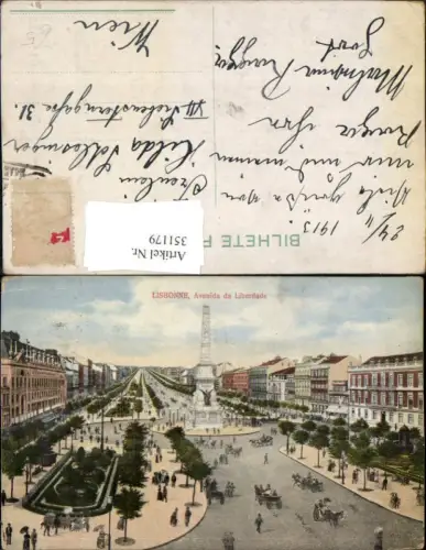351179,Lisbonne Lissabon Avenida da Liberdade Straßenansicht Obelisk