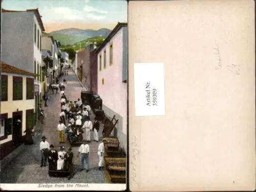 359309,Funchal Sledge from the Mount Straßenschlitten Straßenansicht