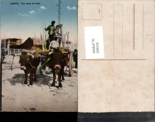 359310,Lisboa Lissabon Um carro de bois Bullock-Wagen Rindergespann