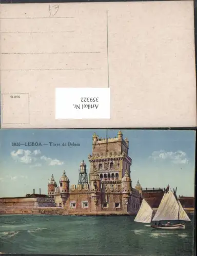 359322,Lisboa Lissabon Torre de Belem Turm Segelboot