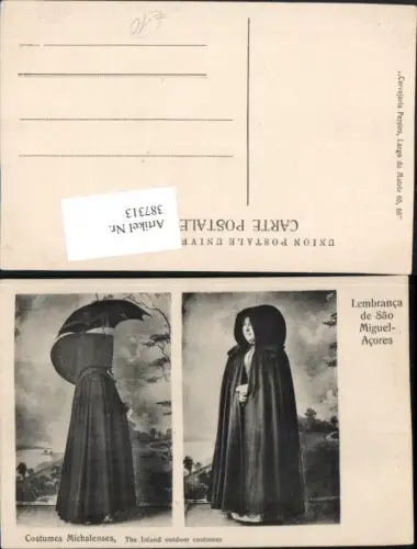 387313,Portugal Sao Miguel Acores Costumes Michalenses Kostüm Mantel Schirm