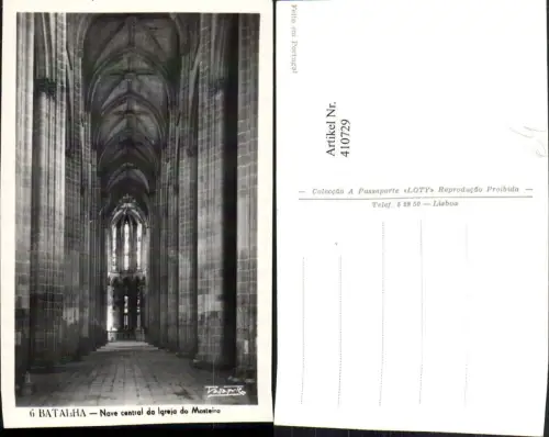 410729,Portugal Batalha Nave central da Igreja do Mosteiro Kloster Kirche Innenansicht