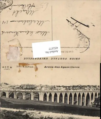452377,Portugal Lisboa Lissabon Arcos das Aguas Lvires Teilansicht Brücke